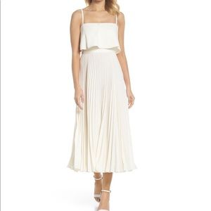 Jill Stuart Pleated Midi in Bone